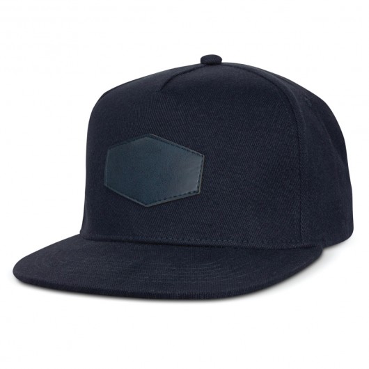 Navy Logo Patch Flat Peak Caps
